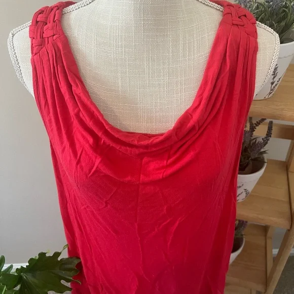 Bright Red Razor Back Tank - Picture 2 of 4